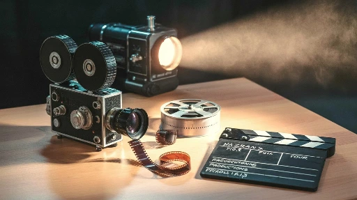 Vintage film camera and production equipment - Nazranaa Platinum Edition cinematic video tribute.